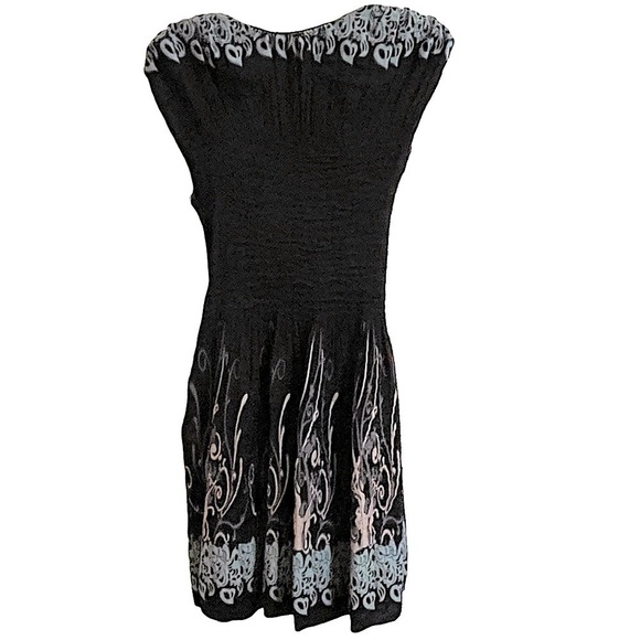 Max Edition Textured Print Elasticized Bodice Dress Sz M - Picture 2 of 13